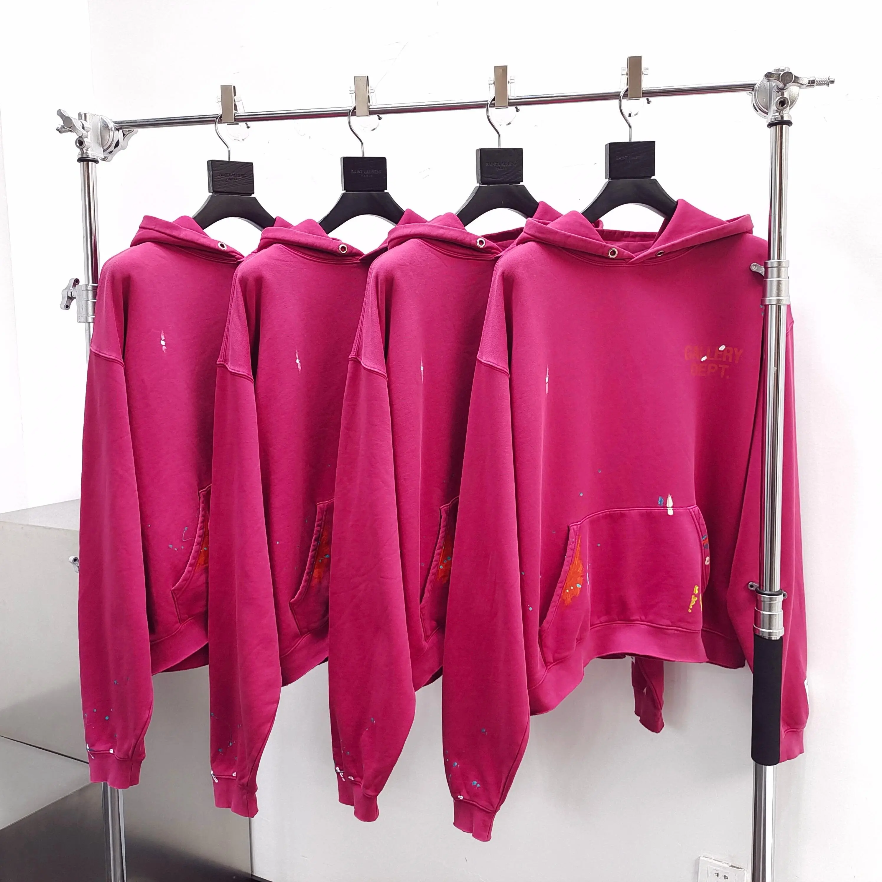 Gallery Dept Orange Letter Hand Painted Camellia Red OS Hoodie