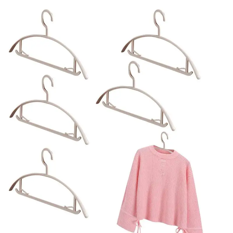 Heavy Duty Hangers For Coats Arc Design Hangers 5pcs 360 Degree Swivel No Shoulder Bumps Windproof Space Saving Hangers For