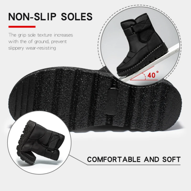 Waterproof Winter Snow Boots Non Slip Boots Women Platform Shoes Outdoor Casual WarmBoots Women Light Cotton Padded Ankle Boots