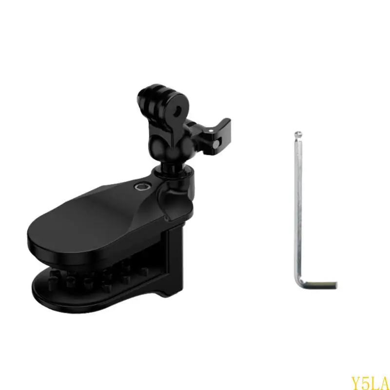 

Y5LA Motocycle Helmets Chin Clamp Mount 5KG Tightly Bites Helmets Chin Mounts Clamp Holder 360 Degree Rotatable for Camera