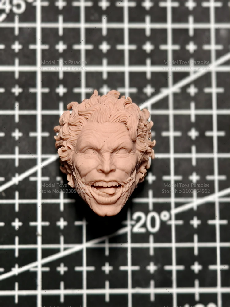 غير مصبوغ لتقوم بها بنفسك 1/12 مقياس لعنة مهرج الأبيض نموذج رئيس سوبر الشرير الرجال الجندي رئيس نحت صالح 6 بوصة عمل الشكل الجسم #5