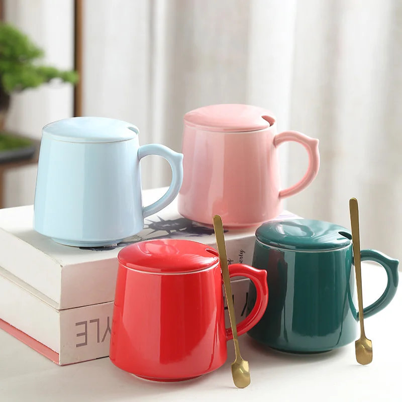 Ceramic mug with cover Office tea cup and water cup can be ordered