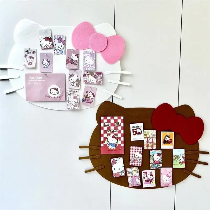 Nowy Sanrios HelloKitty Anime Kawaii Felt Photo Wall Kt Small Card Postcard Cartoon Diy Wooden Board Pendant Girl Home Decoration