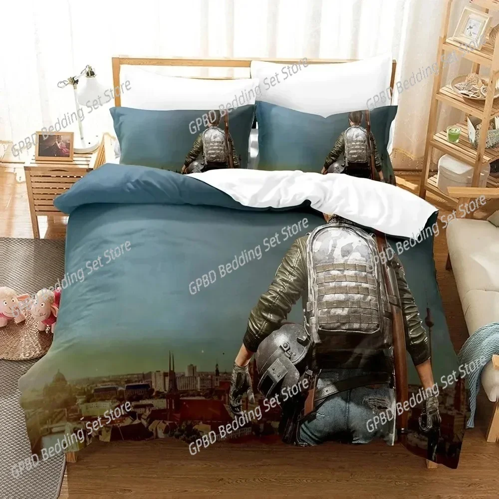 3D Print Game Battlegrounds PUBG 3D Duvet Cover Bedding Set Comforter Linen Pillowcases Home Decor Single Double Twin King Queen