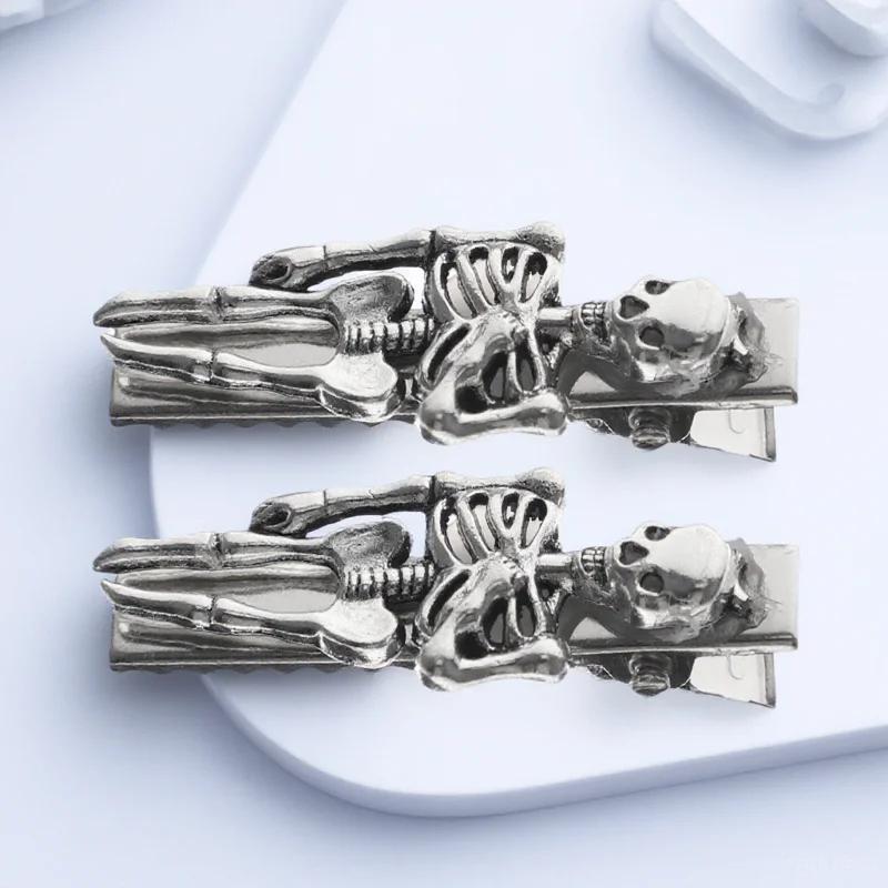 

2 шт., заколки для волос с черепом, готические заколки, костяные заколки на Хэллоуин, темная мода для женщин и девочек, вечерние реквизит для фотосессии, стильный костюм