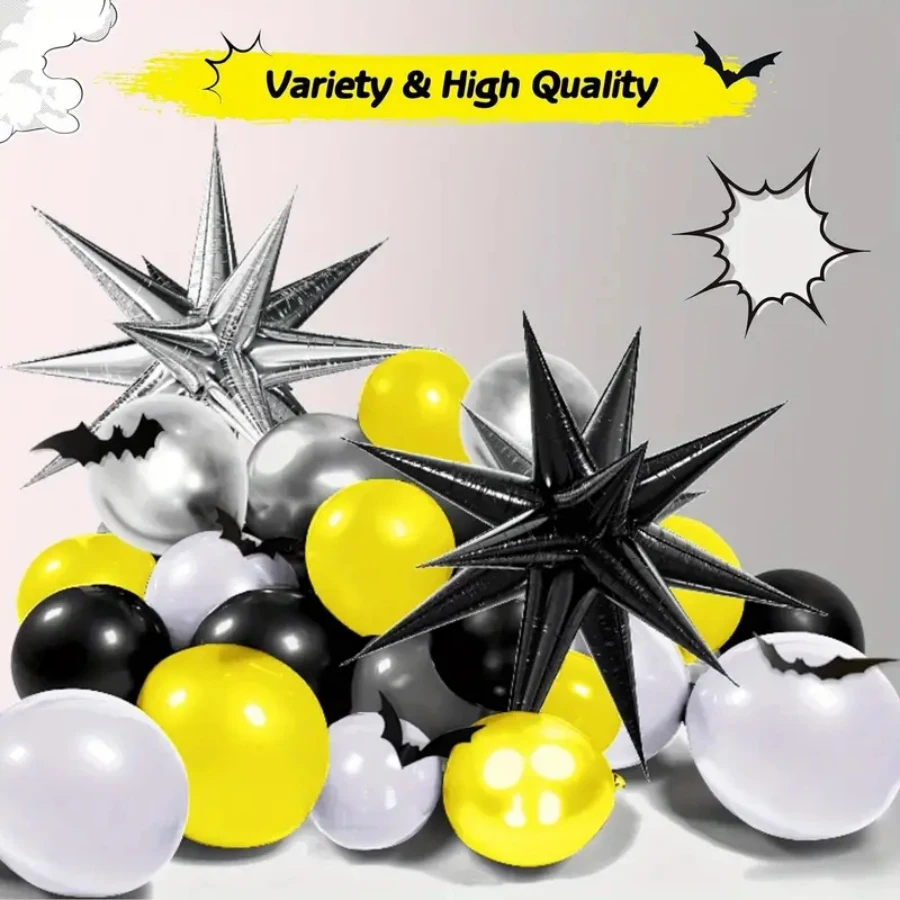 137-Piece Set of Bat-Themed Party Balloon Arch Kit Balloon Set Birthday Party Decoration