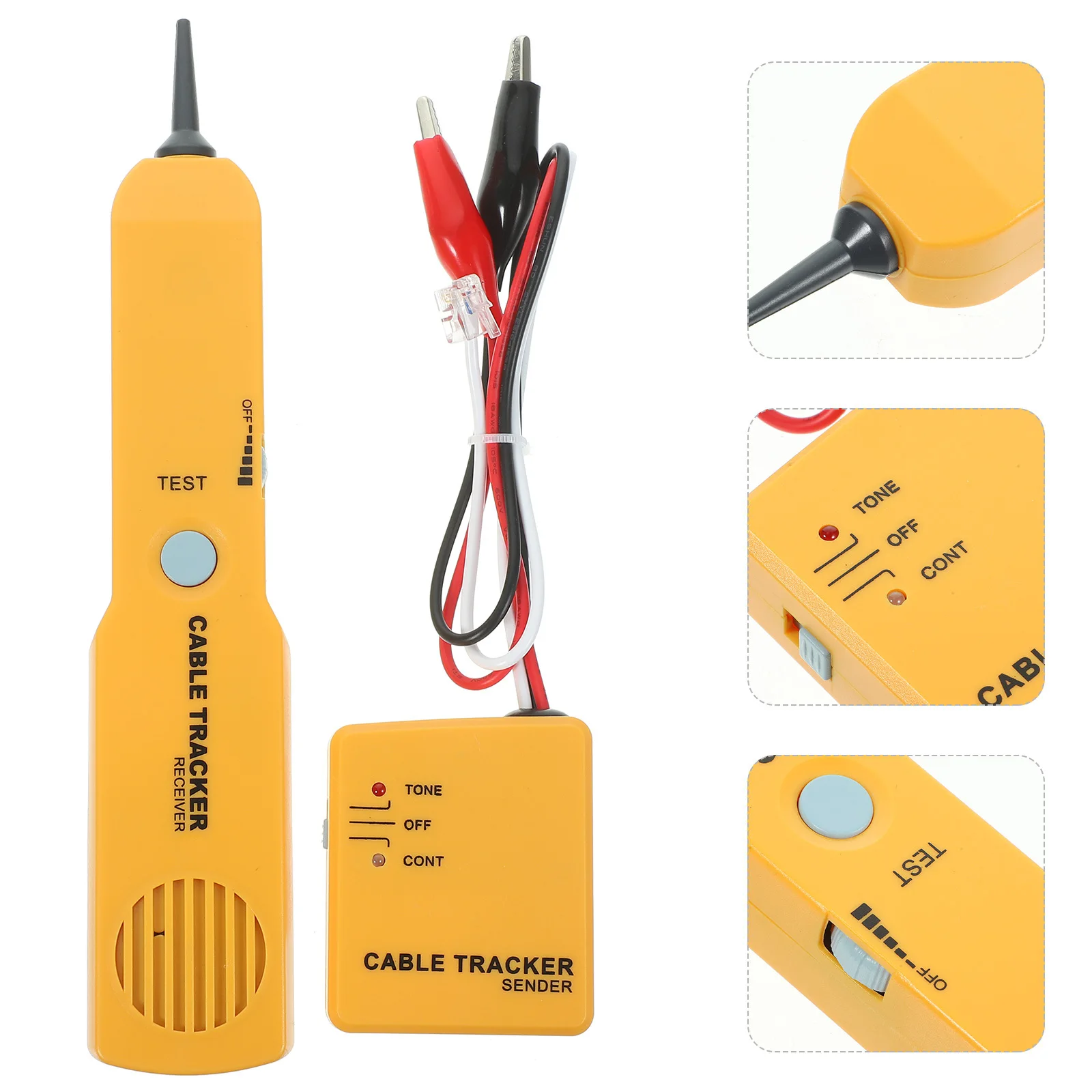 

Rj11 Yellow Tone Line Telephone Cable Tester Wire Tracer Diagnose Locate Open Short Circuit Tone Line