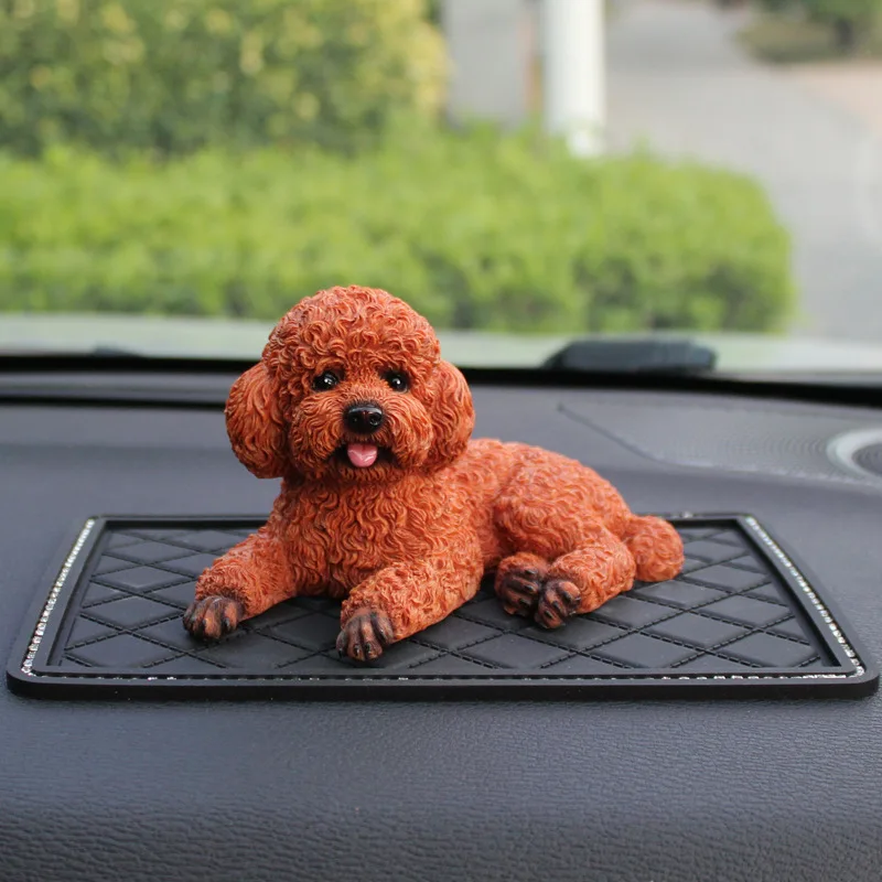 

Resin Teddy Dog Figurine Small Animal Home Decor Miniature Garden Car Decoration Ornament Mini Dolls Children Desktop Model Gift