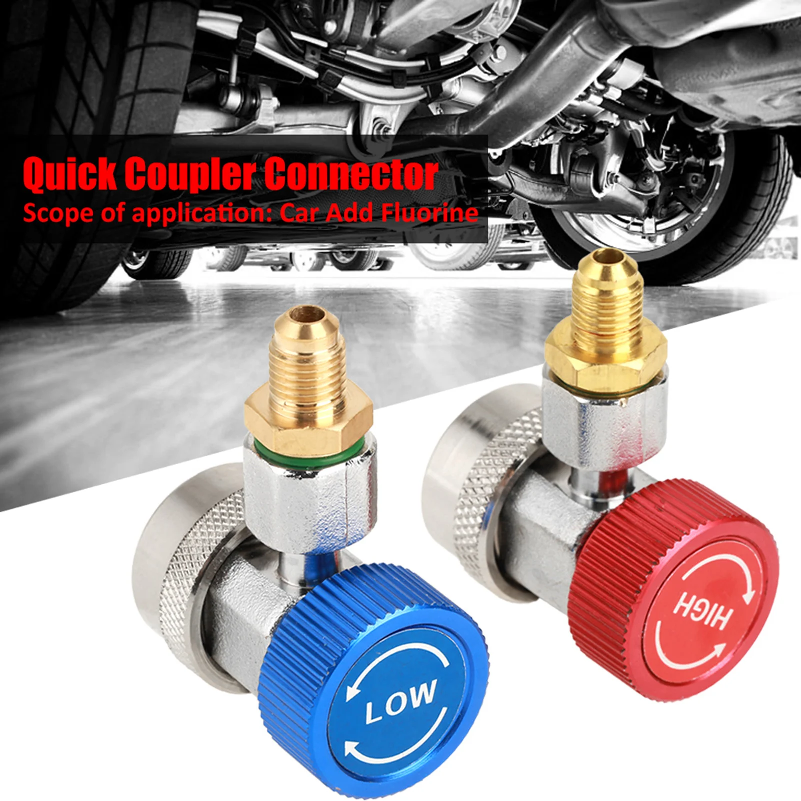 High Low Coupler Connector High Low Coupler Adapter R134 A/C Low/High Quick Connector Air Conditioning Coupler Adapter with