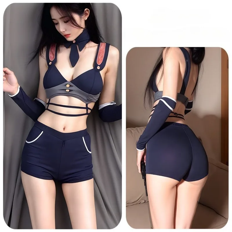 Lingerie erotica da donna Uniforme della polizia Ufficiale di polizia femminile Ufficiale di polizia del coniglio Istruttore di ruolo Seduzione OL