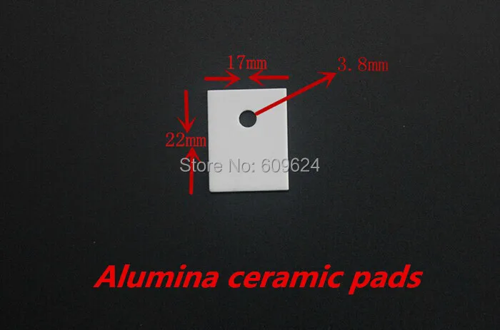 (100pcs/lot) 17x22x1mm Alumina ceramic pads  thermally conductive insulation sheet high temperature resistant  HeatSink