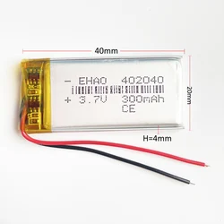 Akumulator Lipo 3,7 V 300 mAh 402040   Dla MP3 GPS DVD Rejestrator Bluetooth E-book Kamera Inteligentny zegarek Bransoletka Światło LED