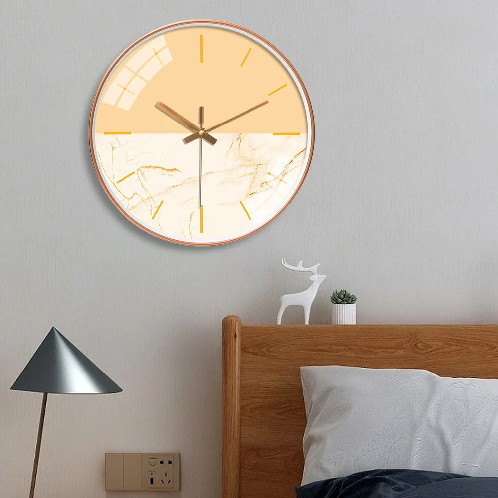 Luxury Wall Clock Color Block Modern Simply Wall Mounted Clock Artistic For Living Room Kitchen Bedroom Home Decor 8/10/12 Inch