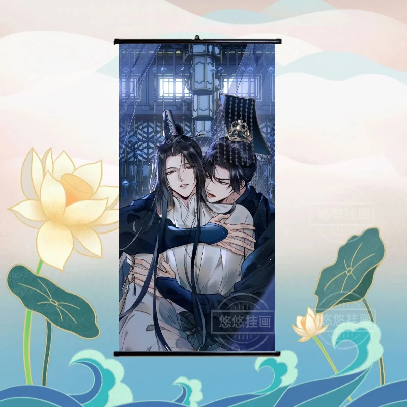 Anime Chu Wanning Mo Ran The Husky and His White Cat Shizun Cosplay Cartoon Display Canvas Scroll Hang A Picture Ornament Mascot