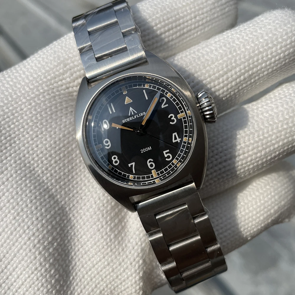 STEELFLIER الرسمية SF745 الفاخرة ساعة كوارتز صغيرة سوبر مضيئة VH31 حركة كتم 20Bar مقاوم للماء للجنسين موضة الغوص ساعة