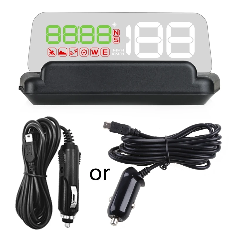 

Car for Head Up Display HUD Speed Projector Auto- Gauge Speedometer Warning Consumption Temperature Big Clear Dropship