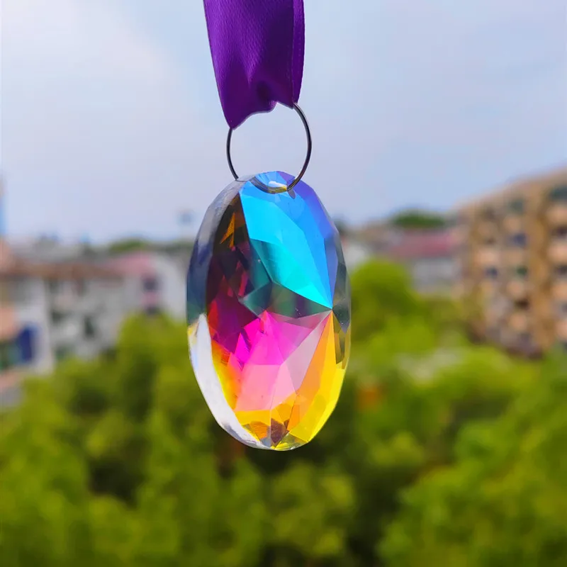 

Top Quality 10Pcs/Lot 455mmK9 Crystal Clear AB Rond Bauhinia Shape Chandelier Part Suncatcher Ornament Christmas Tree Decoration