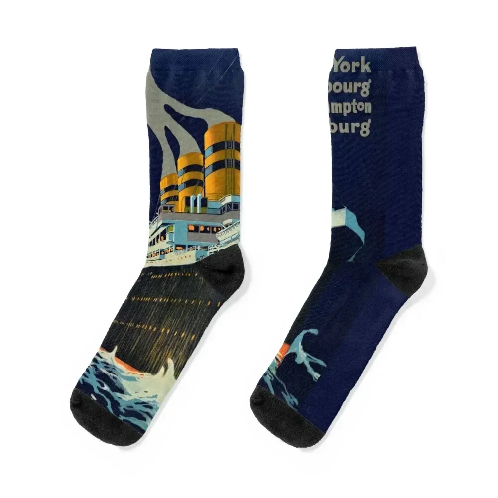 

OCEAN LINER EUROPE AMERICA Socks anti slip football christmass gift Lots colored Socks For Man Women's