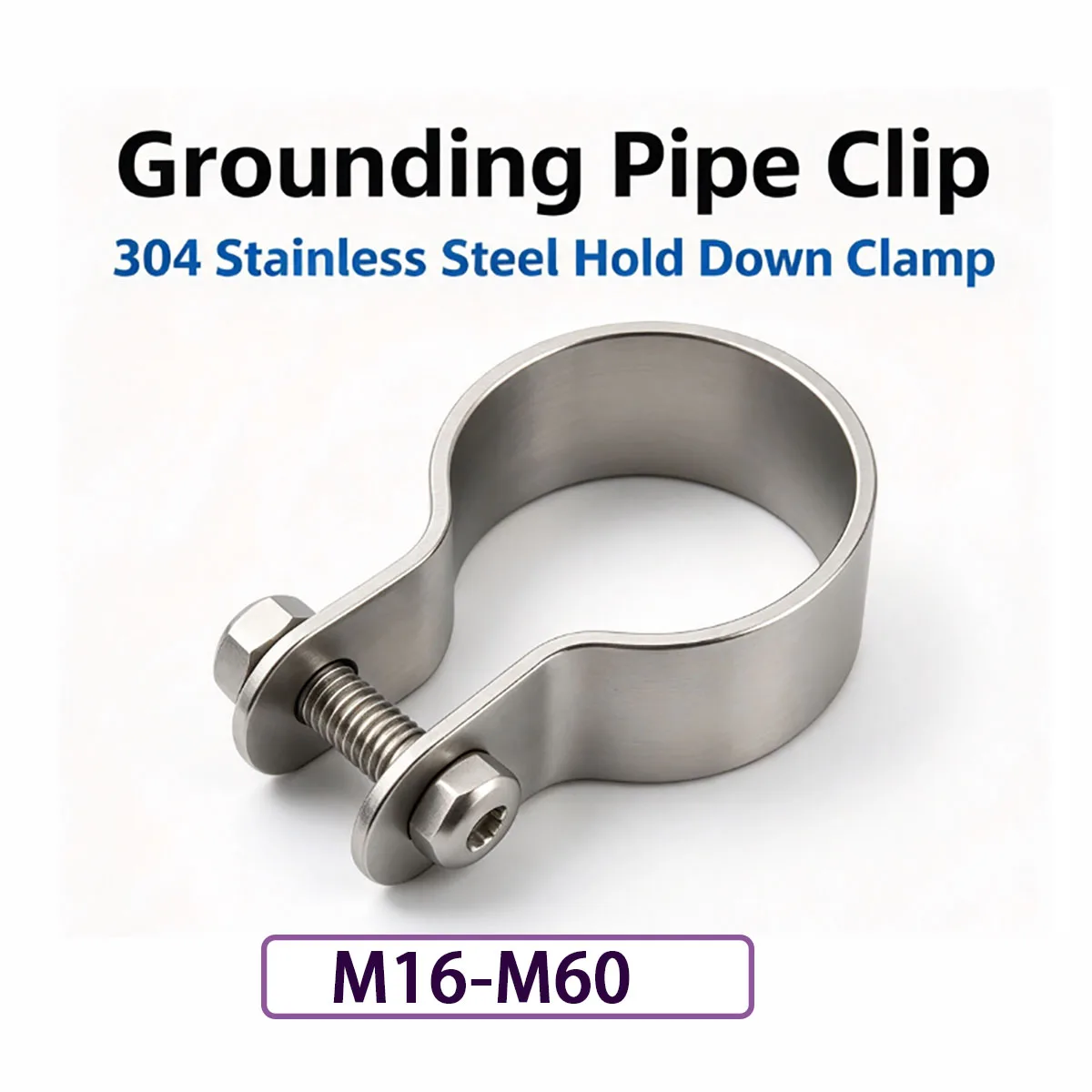 Heavy Duty 304 Stainless Steel U Shaped Pipe Saddle Clamp, Tube Bracket Grounding Clip for Plumbing & Conduit Fixing