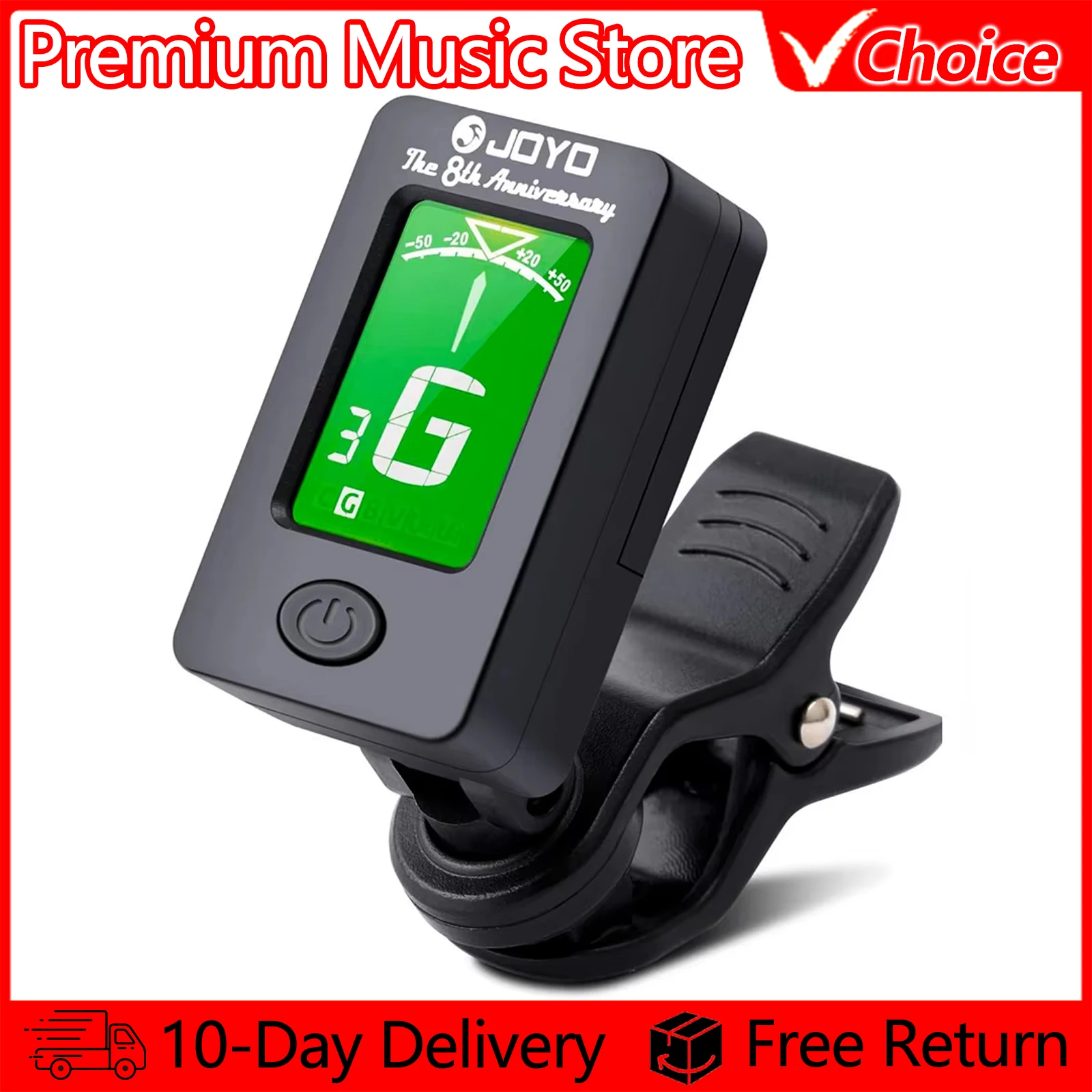 JOYO Guitar Tuner JT-01 360 Degree Rotatable Digital LCD Screen Clip-on Tuner Chromatic Guitar Bass Violin Electronic Tuner