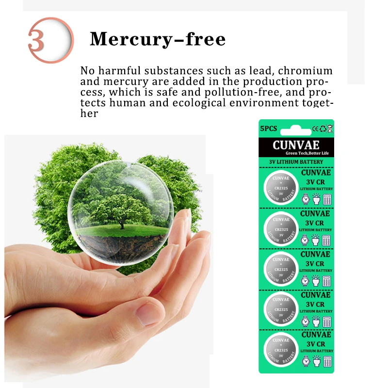 5 piezas CR2325 3V 100% original a estrenar para reloj con llave de coche, juguete de control remoto, botón de alto rendimiento, pil
