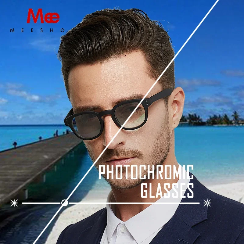 MEESHOW sunglasses women sun glasses photochromic eyeglasses CR-39 Lenses men retro stylish customs UV400 Summer glasses 1513