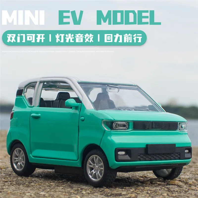 

1: 32 MINI EV Second Generation New Alloy Car Model Sound and Light Door Opening Model Toy Cake Decoration