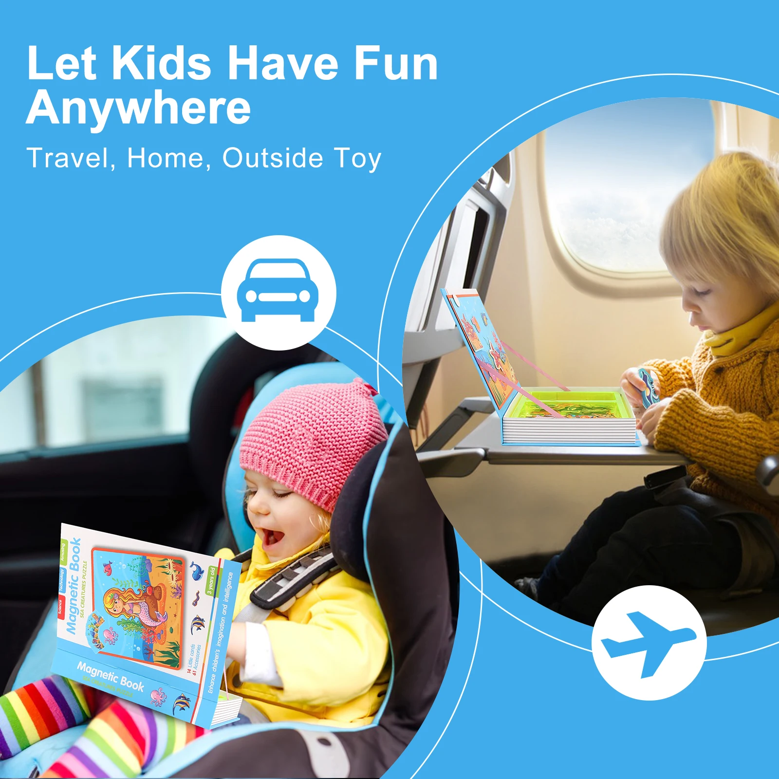 어린이 지능형 3D 퍼즐 장난감 자석 퍼즐 책 두뇌 훈련 게임 교육용 몬테소리 장난감 어린이 선물 크리스마스 장난감