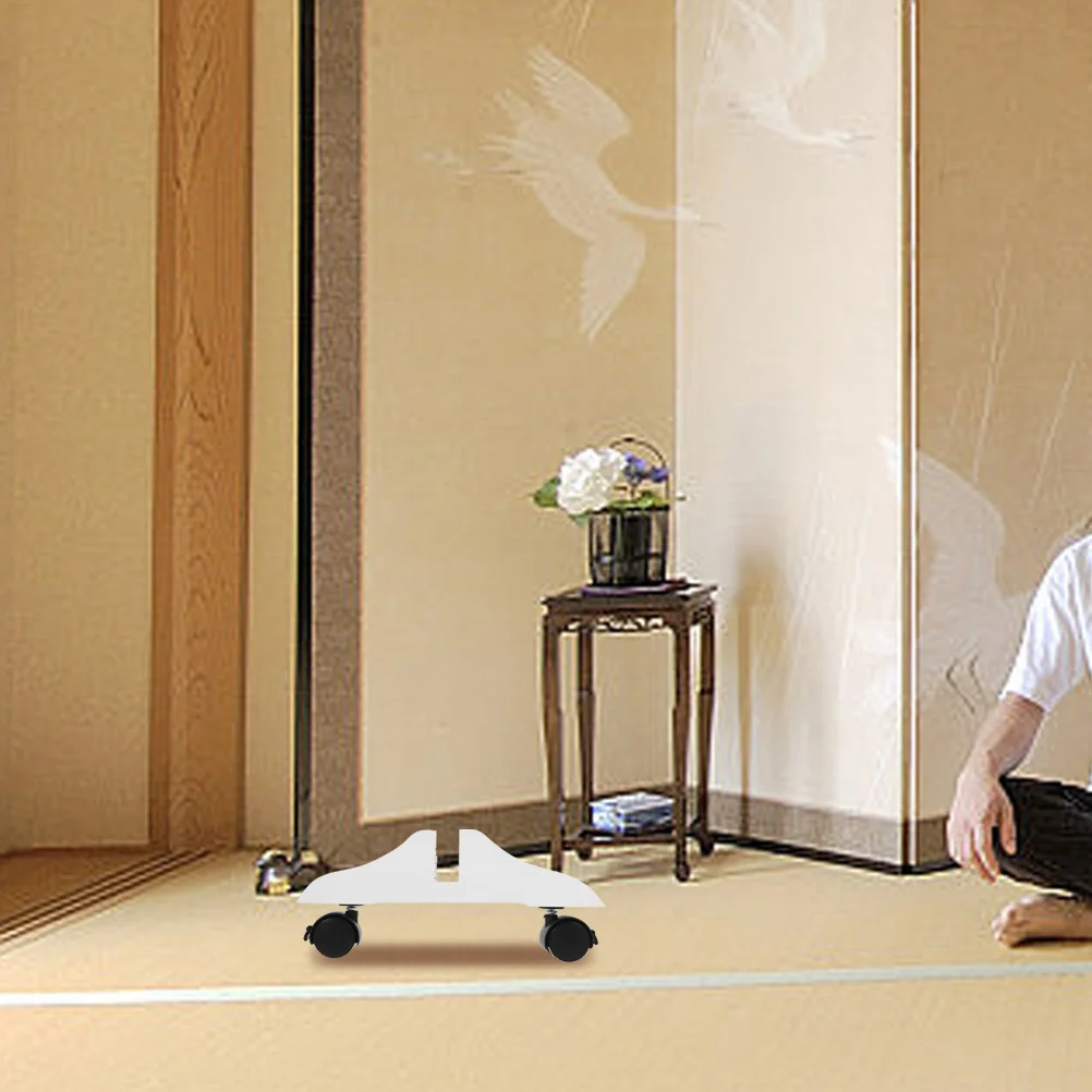 

2Pcs Room Divider Base Wooden Movable Wheel Support Feet for Folding Screens Freestanding Privacy Partition Display