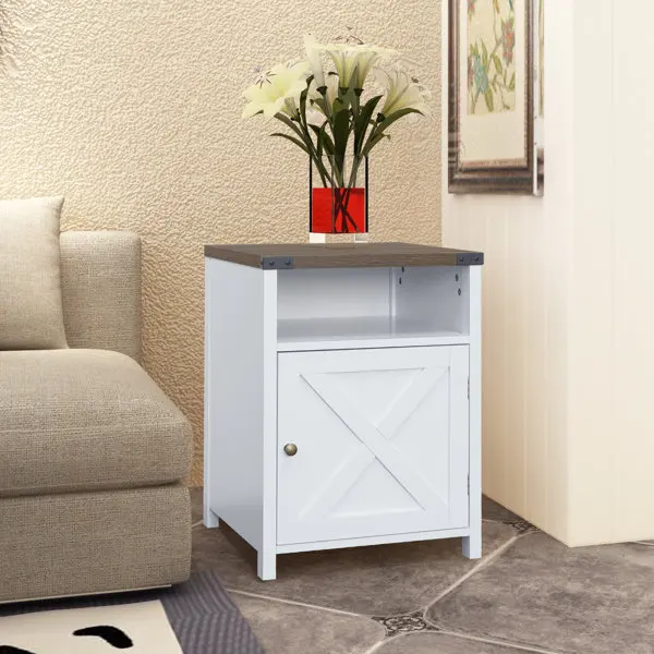 

Living room category Household simple side table with cabinet door bedside table can be customized