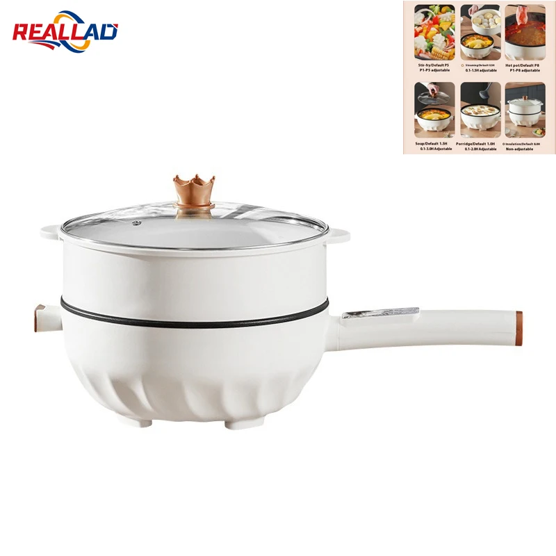 

Portable Multifunctional Electric Wok Integrated Stir-fry Mini Non-stick Cookware And Cooking Electric Hot Pot Frying Steaming