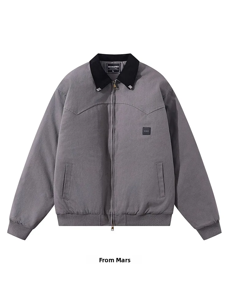 

Из повседневного свободного мужского джета с длинным светом и отложным воротником, зимняя модная этническая одежда, не свободная куртка