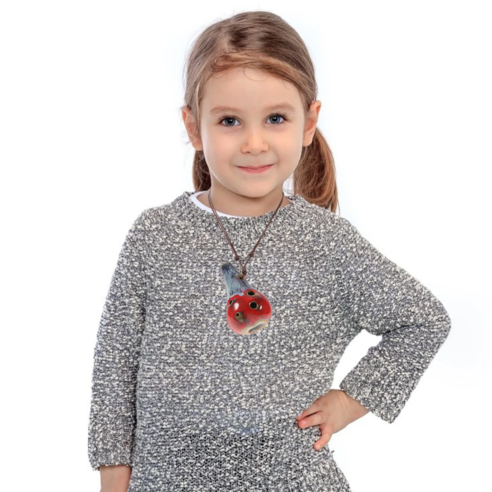 Instrumento de cerámica para principiantes, Ocarina Alto C de 6 agujeros, diseño Retro, fácil de tocar, práctica de viento portátil para niños y adultos