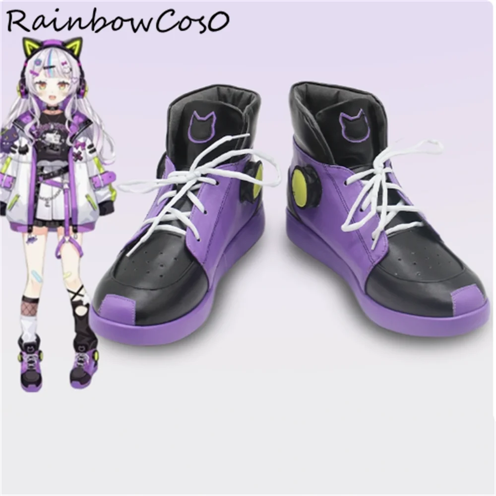 

Murasaki Shion hololive vtuber Виртуальный YouTuber VTuber Обувь для косплея Сапоги Аниме Рождественская игра Аниме Хэллоуин W4381