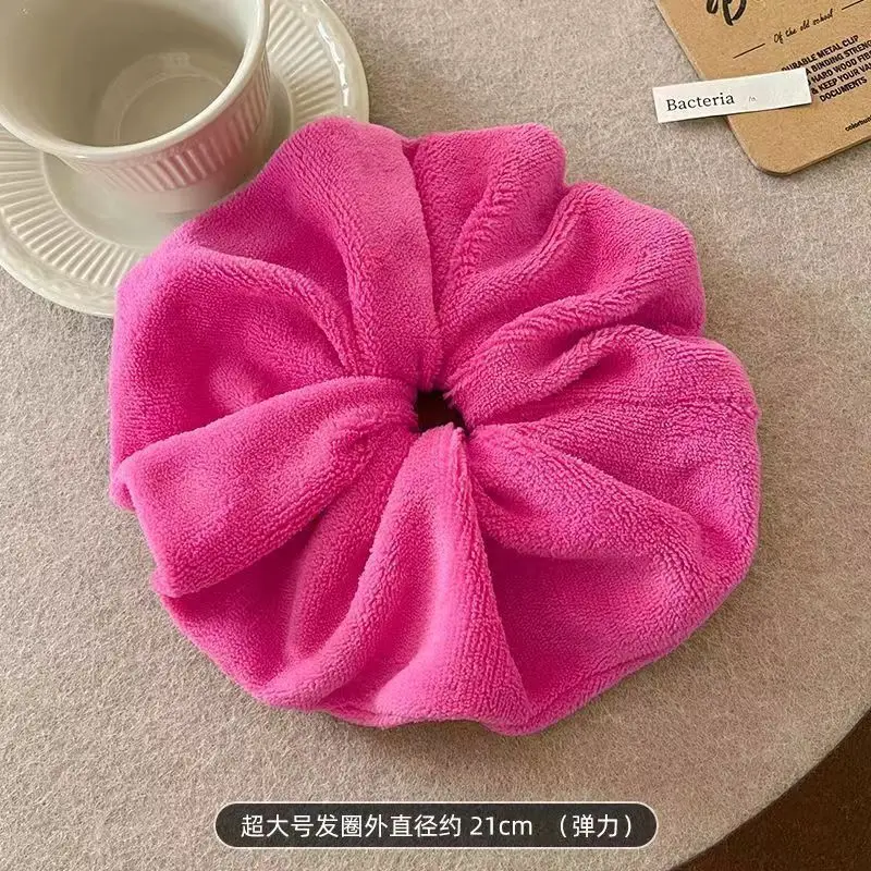 ยางรัดผมลําไส้ขนาดใหญ่จีบสองชั้นขนาดใหญ่พรีเมี่ยมเชือกผมยางรัดผ้าโพกศีรษะ