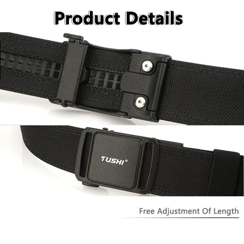 Imagen 2 del producto TUSHI 2025 cinturón táctico rígido para hombres hebilla automática de Metal cinturón de servicio de policía militar cinturón de pistola de nailon 1100D faja informal masculina