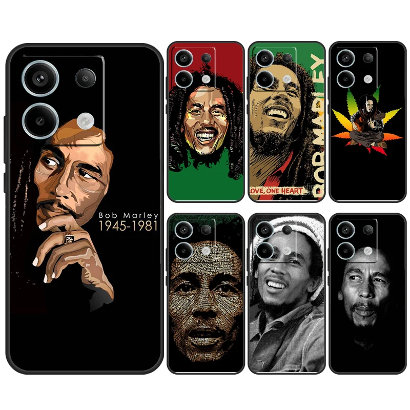 Bob Marley Case For Xiaomi Redmi Note 13 Pro 12 11 8 9 10 Redmi Note 12S 11S 10S 9S 10C 12C 13C Cover