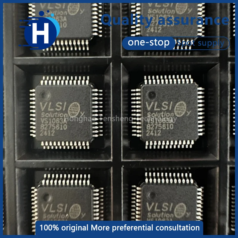 1 piece of high-quality VS1063A or VS1063A-L decoder IC in an LQFP-48 package, audio interface chip