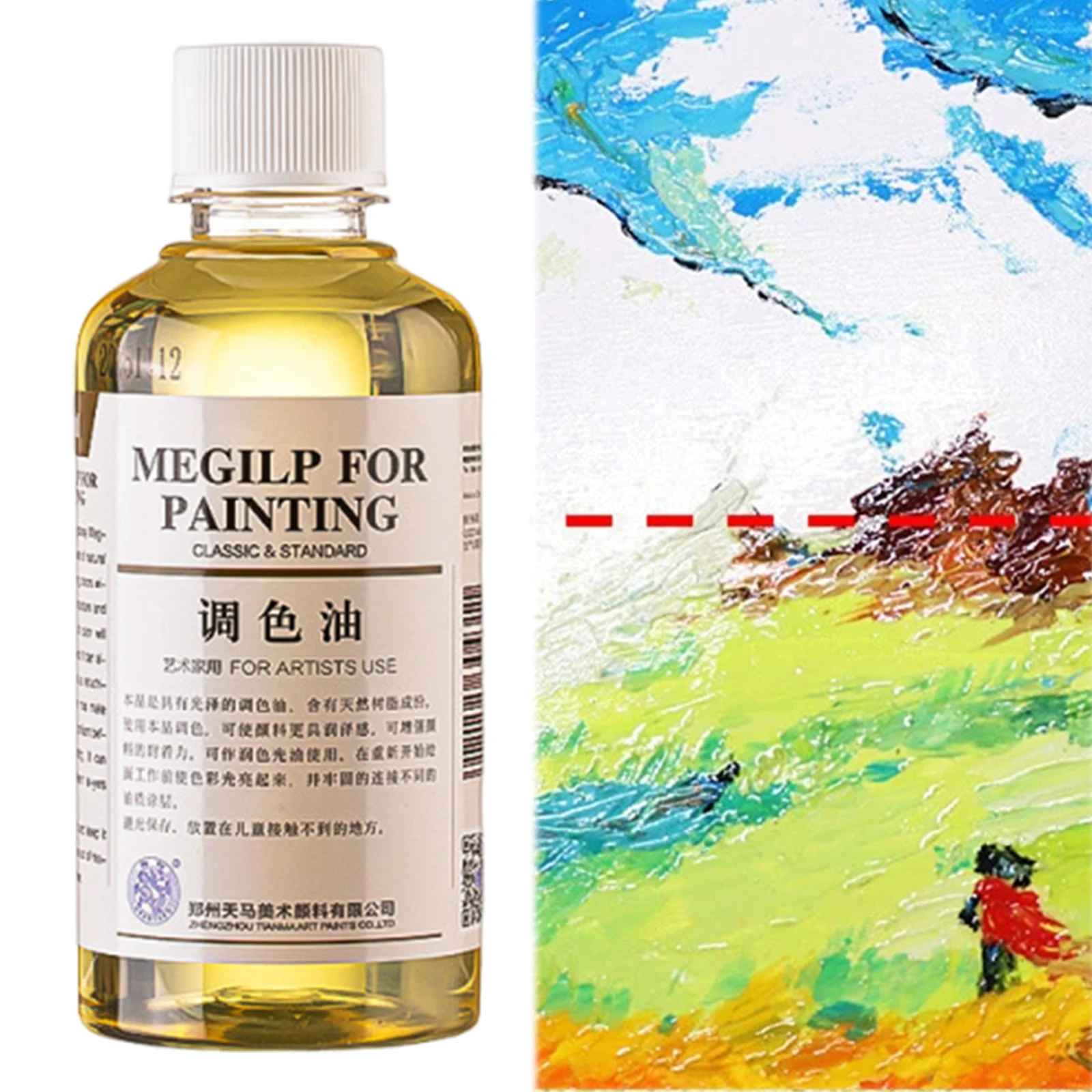 280/500ml Oil Painting Medium Diluent Polish Retouch Oil Paintings Toner for Color Correction and Protection of Works