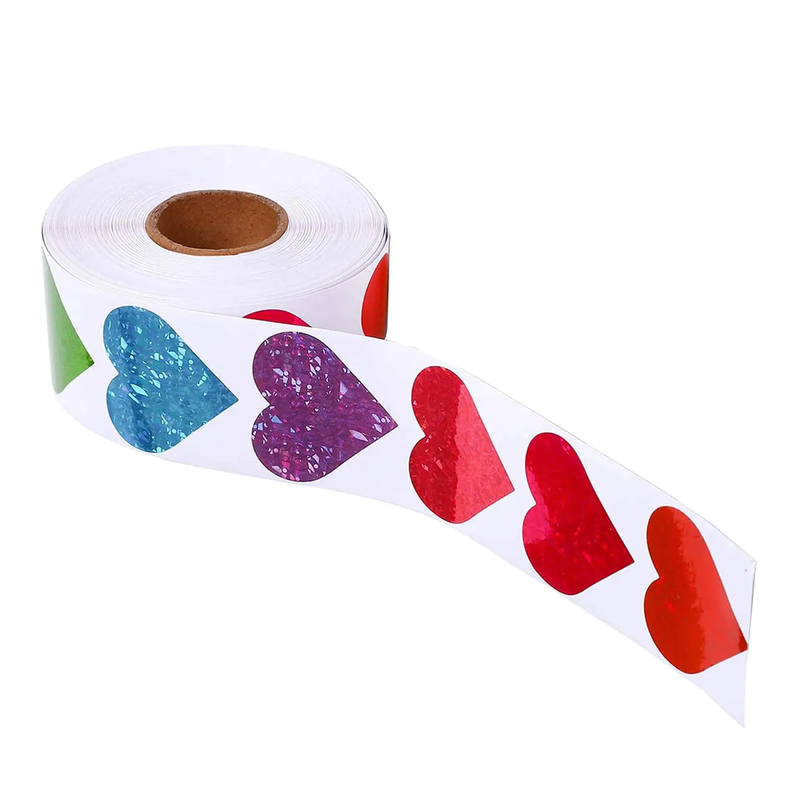 Decorative Heart Stickers Roll 500 Pieces Cute Paper Labels for Wedding Invitations Envelopes Gift Wrapping Stationery Sealing
