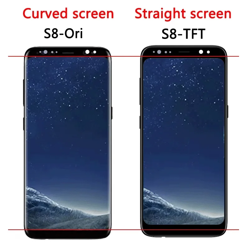 Wysokiej jakości wyświetlacz S8 z ramką do SAMSUNG S8 G950F G950FD G9500 G950U, ekran LCD, digitizer dotykowy, zamiennik. — zdjęcie produktu 5
