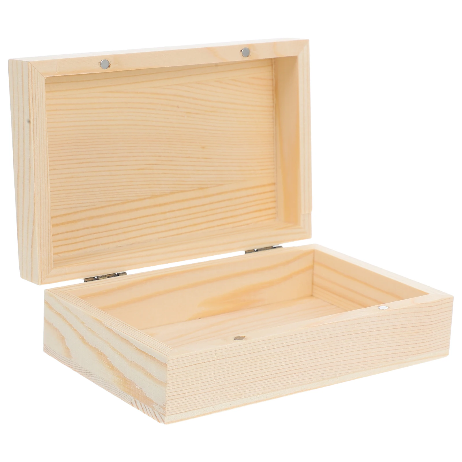 

Unfinished Wood Storage Box Magnetic Hinged Lid Jewelry Organizer Decorative Trinket Storage Box DIY Painting Craft
