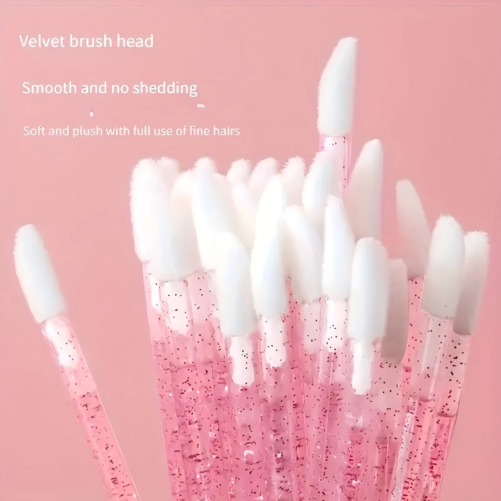 50個のクリスタルリップワンドアプリケーターブラシ、まつげエクステリムーバーと化粧機能付き