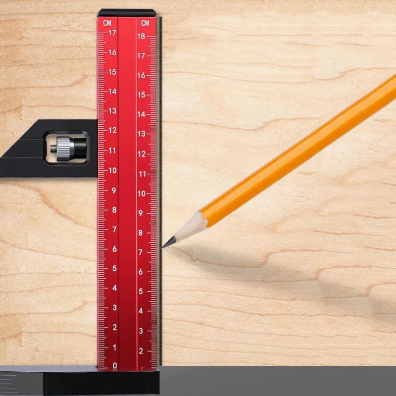 Universal Aluminum Height Gauge for Wood Trimmers and Routers Table Adjustment - Dual Scale Measurement, Height and Depth Gauge