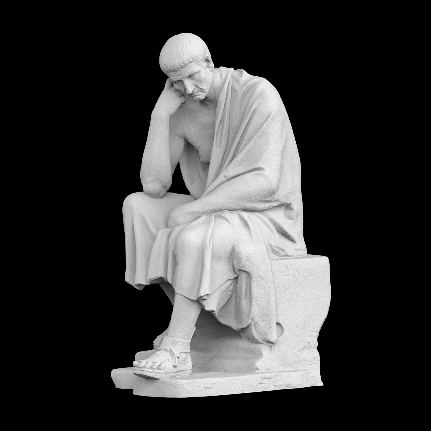 

«Сидящий философ» — 3D-печать из смолы, ручная роспись с текстурой гипса (отправка в течение 10 дней)