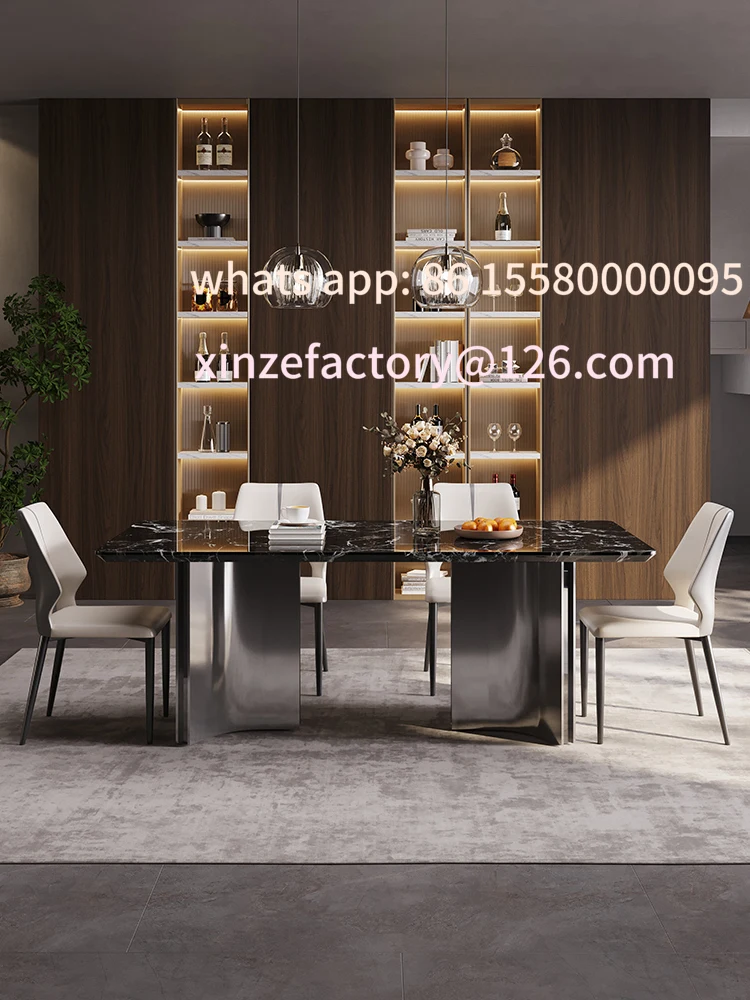 طاولة طعام قابلة للتخصيص وكرسي مربع من الحجر