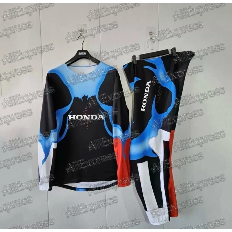 

2025 Autumn Motocross Honda Designed Jersey and Pants for Man Set Motocross Endurance Gear Combination Off-road Racing Suit