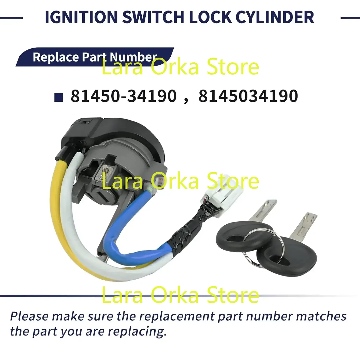 Cilindro di blocco interruttore di accensione illuminato con 2 tasti compatibile con Kia Soul 2014 2015 2016 2017 2018 2019 sostituire 81450-34190