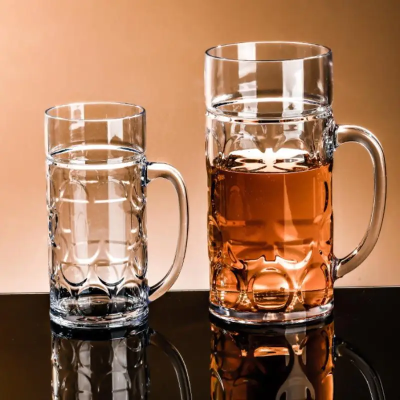 Transparent Beer Mug Acrylic Plastic Unbreakable Milk Coffee Juice Water Cup Barware Drinkware For Home Party Bar Karaoke