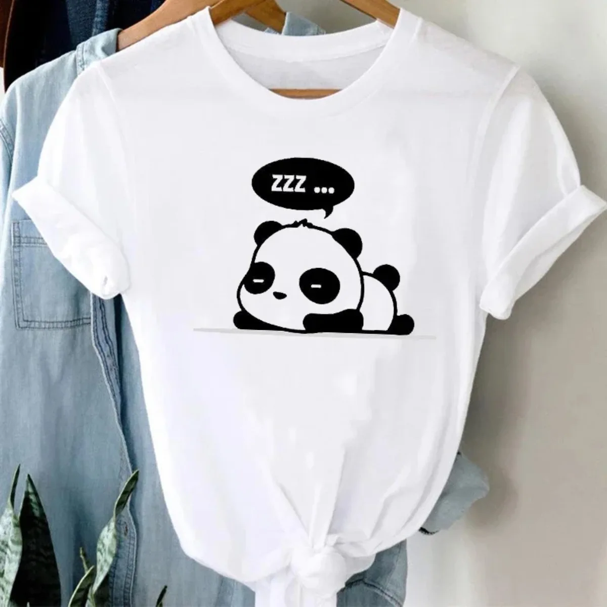 Cute Cartoon Koala Print Women T-shirt Kawaii Cartoon Panda Girl Animal Short Sleeve T-Shirt Clothes Animal Lovers Clothes Tops